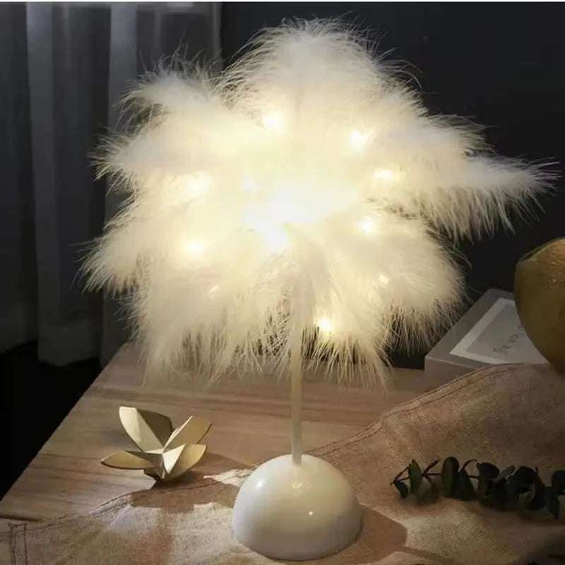 Illuminate Your Space with Elegance: Feather Table Lamp for a Night of Enchanting Decor