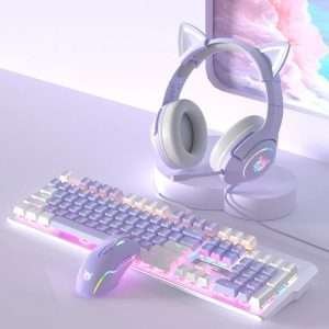 Dream-Purple-Mechanical-Keyboard-And-Mouse-Set-Wired-Green-Axis-Tea-Axis-104-Key-Computer-External